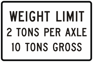 R12-4-Weight Limit XX Tons Per Axle XX Tons Gross Sign - Municipal Supply & Sign Co.