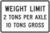 R12-4-Weight Limit XX Tons Per Axle XX Tons Gross Sign - Municipal Supply & Sign Co.