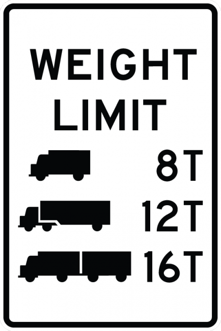 R12-5-Weight Limit xxT xxT xxT Sign - Municipal Supply & Sign Co.