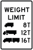 R12-5-Weight Limit xxT xxT xxT Sign - Municipal Supply & Sign Co.