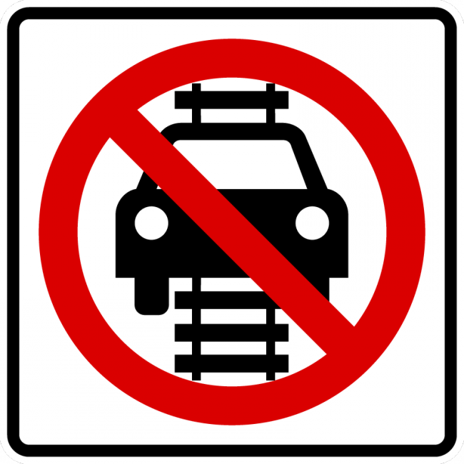 R15-6-No Motor Vehicles On Tracks Symbol - Municipal Supply & Sign Co.