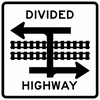 R15-7a-Light Rail Divided Highway Symbol (T-Intersection) - Municipal Supply & Sign Co.
