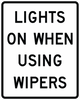 R16-5-Lights On When UsingWipers or Raining Sign - Municipal Supply & Sign Co.