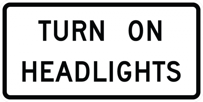 R16-8-Turn On, Check Headlights Sign - Municipal Supply & Sign Co.