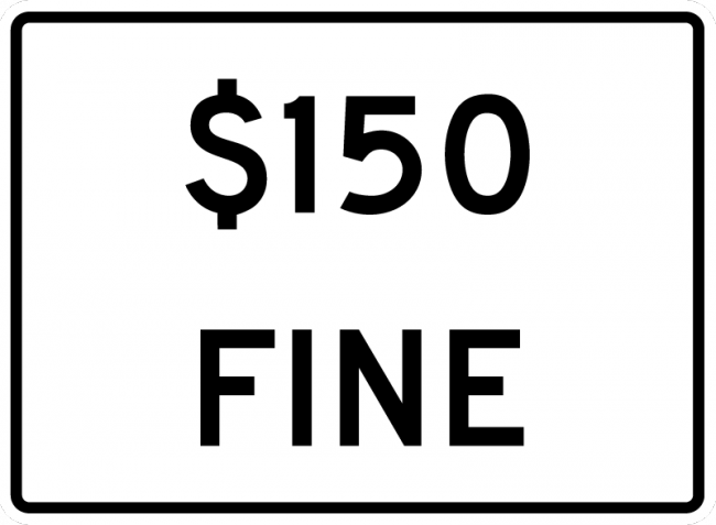 R2-6bP-$XX Fine Sign (plaque) - Municipal Supply & Sign Co.