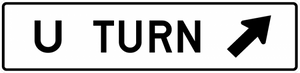 R3-24b-All Turns (U Turn) with arrow Sign - Municipal Supply & Sign Co.