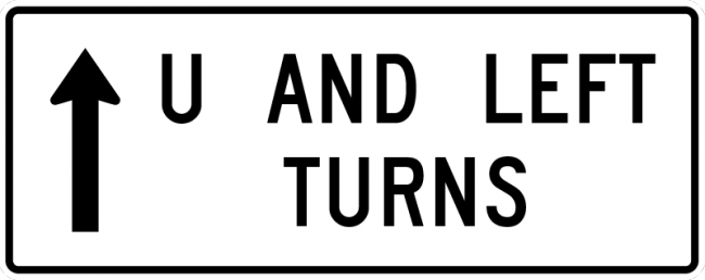 R3-26-U and Left Turns with arrow Sign - Municipal Supply & Sign Co.