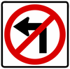 R3-2-No Left Turn Sign - Municipal Supply & Sign Co.