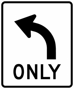 R3-5L-Mandatory Movement Lane Control Sign - Municipal Supply & Sign Co.