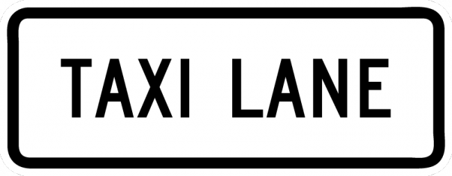 R3-5dP-Taxi Lane Sign (plaque) - Municipal Supply & Sign Co.