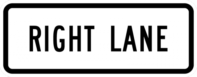 R3-5fP-Right Lane Sign (plaque) - Municipal Supply & Sign Co.