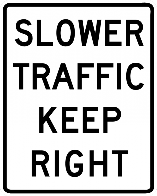 R4-3-Slower Traffic Keep Right Sign - Municipal Supply & Sign Co.