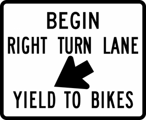 R4-4R-Begin Right Turn Lane Yield to Bikes - Municipal Supply & Sign Co.