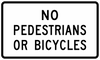 R5-10b-No Pedestrians or Bicycles Sign - Municipal Supply & Sign Co.