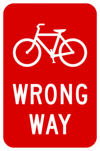 R5-1lb-Bicycle Wrong Way - Municipal Supply & Sign Co.