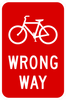 R5-1lb-Bicycle Wrong Way - Municipal Supply & Sign Co.
