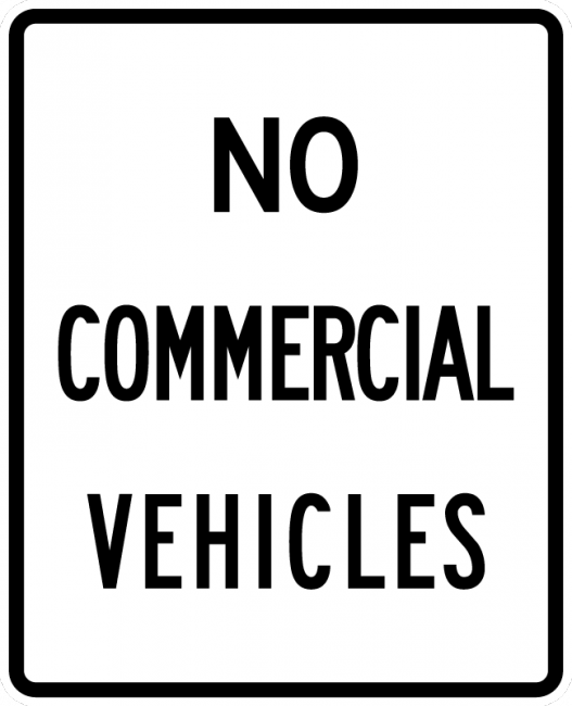 R5-4-No Commercial Vehicles Sign - Municipal Supply & Sign Co.