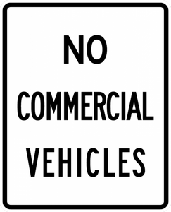R5-4-No Commercial Vehicles Sign - Municipal Supply & Sign Co.