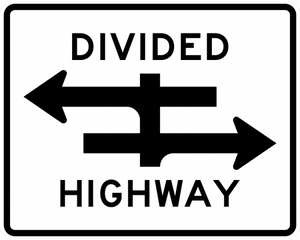 R6-3-Divided Highway Crossing Sign - Municipal Supply & Sign Co.