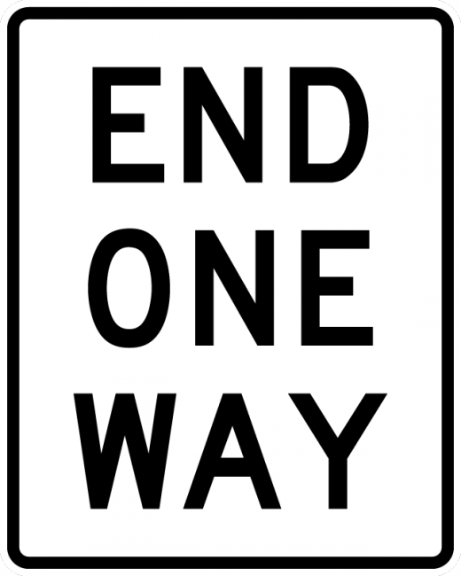 R6-7-END ONE WAY Sign - Municipal Supply & Sign Co.
