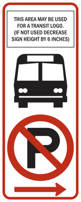 R7-107a-No Parking Sign (with transit logo) - Municipal Supply & Sign Co.