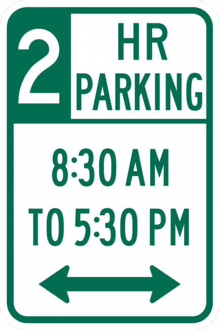 R7-108-2HR Parking XXam to XXpm Sign - Municipal Supply & Sign Co.