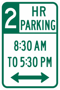 R7-108-2HR Parking XXam to XXpm Sign - Municipal Supply & Sign Co.