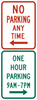 R7-200a-No Parking Any Time/One Hour Parking (combined sign) - Municipal Supply & Sign Co.