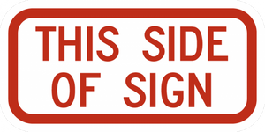 R7-202P-This Side of Sign (plaque) - Municipal Supply & Sign Co.