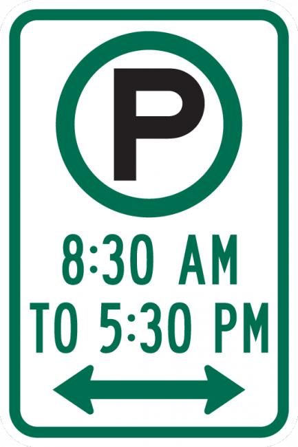 R7-23-Parking XXam to XXpm Sign - Municipal Supply & Sign Co.