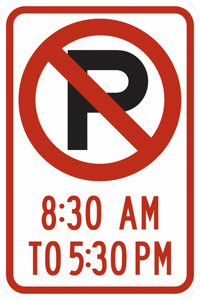 R7-2-No Parking XXam to XXpm Sign - Municipal Supply & Sign Co.