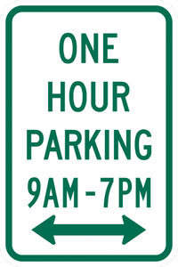 R7-5-One Hour Parking XXam - XXpm Sign - Municipal Supply & Sign Co.