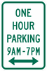R7-5-One Hour Parking XXam - XXpm Sign - Municipal Supply & Sign Co.