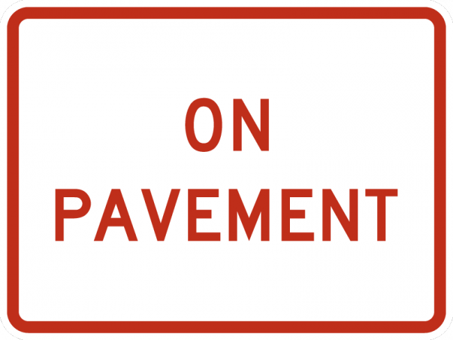 R8-3cP-On Pavement Sign (plaque) - Municipal Supply & Sign Co.