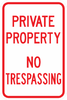 Private Property No Trespassing Sign - Municipal Supply & Sign Co.