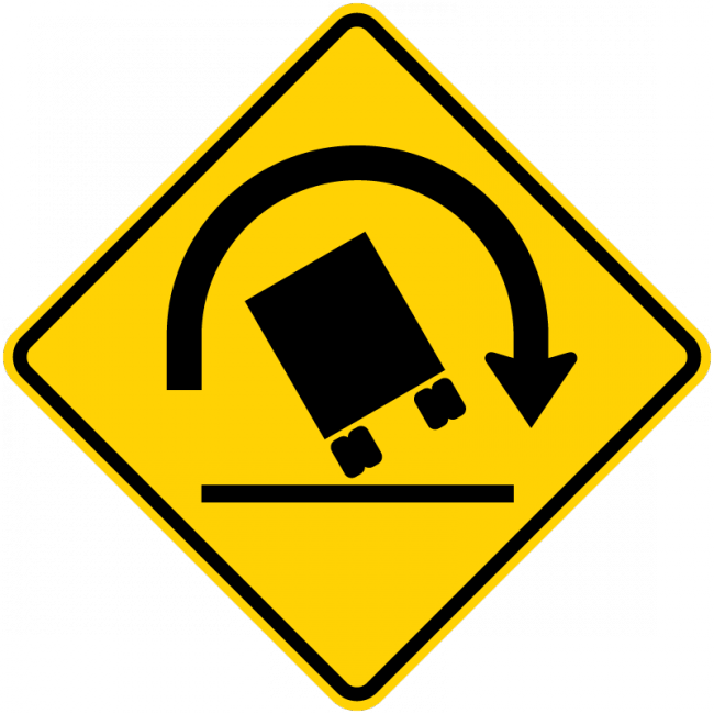 W1-13-Truck Rollover Sign - Municipal Supply & Sign Co.