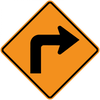 CW1-1-Turn and Curve Signs - Municipal Supply & Sign Co.