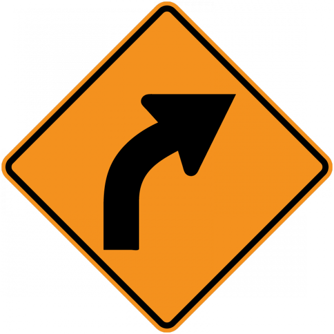 CW1-2-Turn and Curve Signs - Municipal Supply & Sign Co.