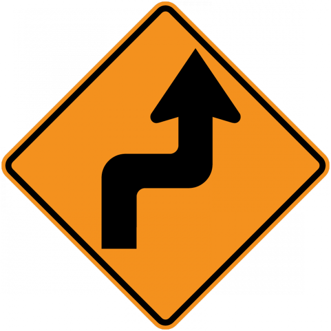 CW1-3-Turn and Curve Signs - Municipal Supply & Sign Co.