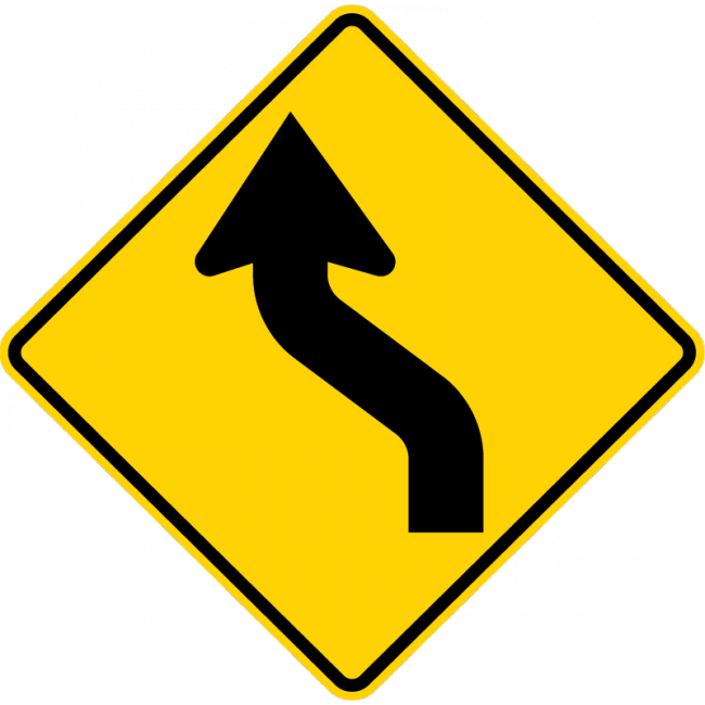 W1-4L-Horizontal Alignment Sign - Municipal Supply & Sign Co.