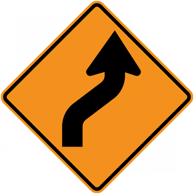 CW1-4-Turn and Curve Signs - Municipal Supply & Sign Co.