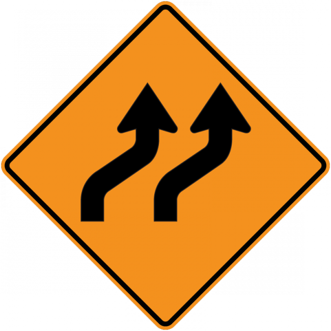 CW1-4b-Reverse Curve (2 or more lanes) - Municipal Supply & Sign Co.