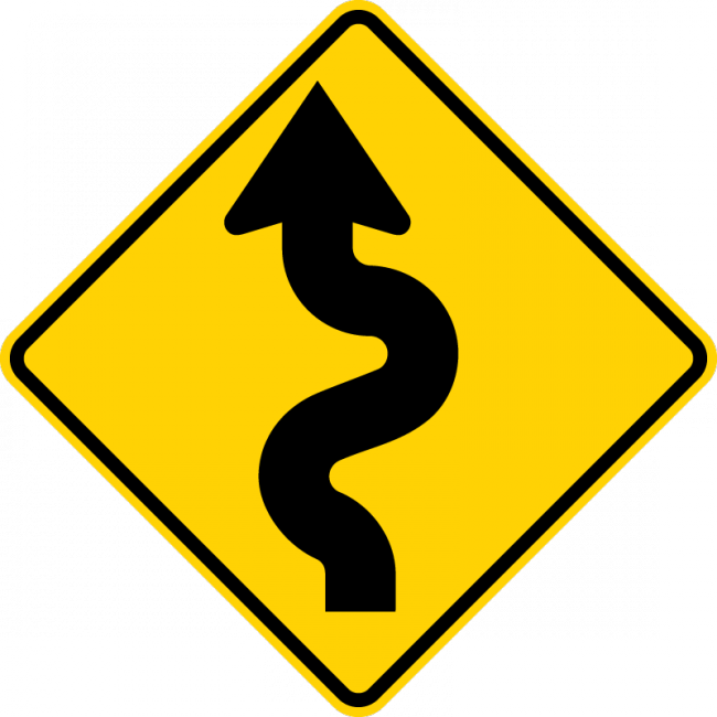 W1-5L-Horizontal Alignment Sign – Municipal Supply & Sign Co.