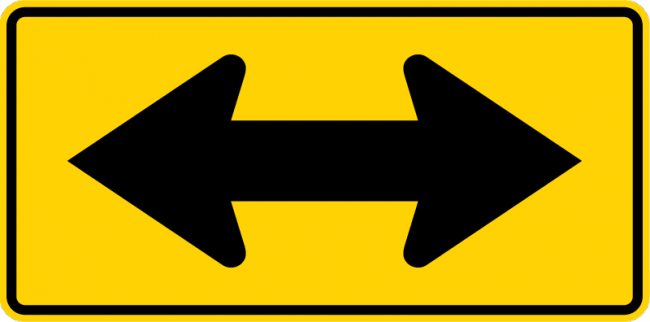 W1-7-Two-Direction Large Arrow Sign - Municipal Supply & Sign Co.