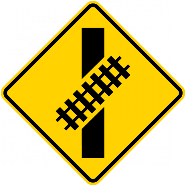 BW10-12-Skewed Crossing Sign - Municipal Supply & Sign Co.