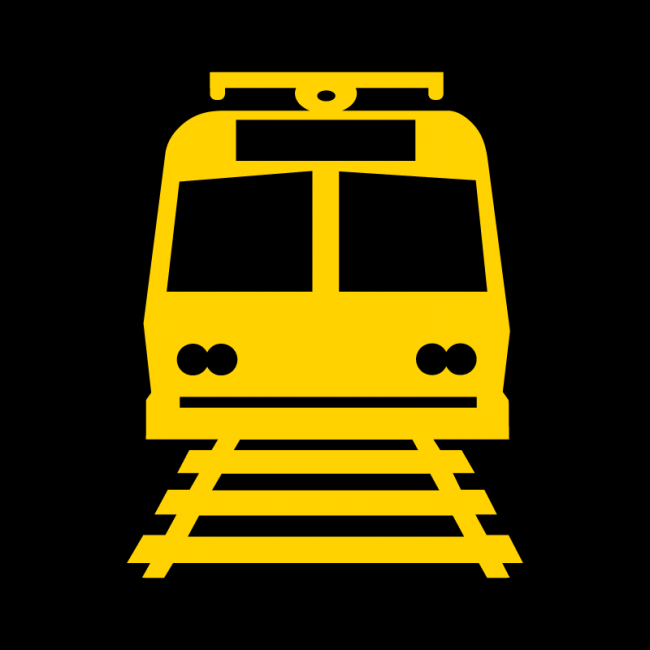 W10-7-Light Rail Activated Blank-Out Symbol Sign - Municipal Supply & Sign Co.