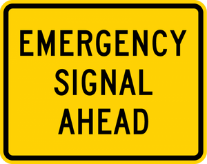 W11-12P-Emergency SignalAhead(plaque) - Municipal Supply & Sign Co.