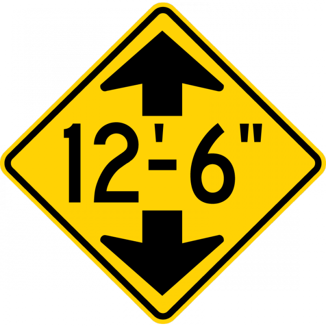 W12-2-Low Clearance (with arrows) - Municipal Supply & Sign Co.