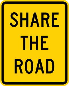 W16-1P-Share the Road Sign (plaque) - Municipal Supply & Sign Co.