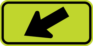 BW16-7P-DiagonalArrow (plaque) - Municipal Supply & Sign Co.